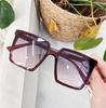 New Vintage Square Oversized Sunglasses Women Men Brand Designer Transparent Gradient Sun Glasses Big Frame Eyewear UV400