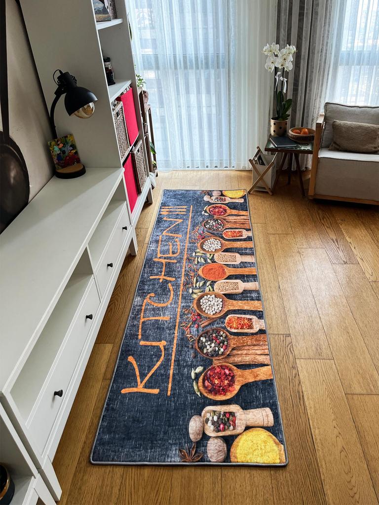 EPeddler Home Decorative Spice Pattern Digital Printing Washable Non-Slip Dot Base New Generation Kitchen, Dining Room Carpet and Floor Mat