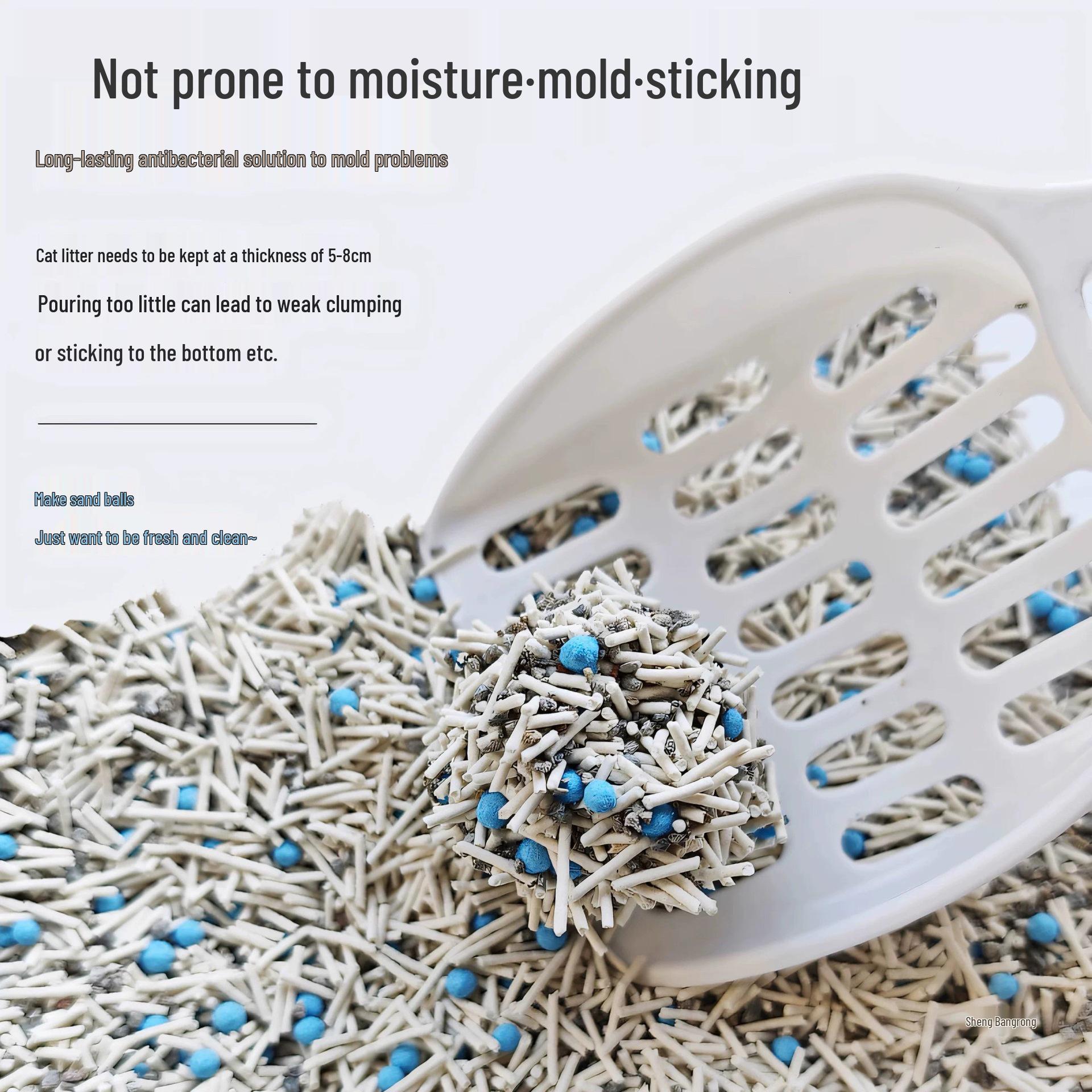 Гравированный синий комкующийся тофу кошачий наполнитель - Дезодорирующий, Мало пыли, Смываемый, Не прилипающий, Для помещений, Кассава. Cassava Cat Litter 7kg