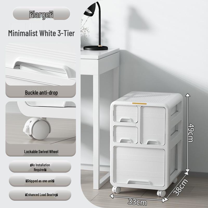 Movable Multi-Layer Drawer Storage Cabinet for Home & Office Desk 3-5 Layers