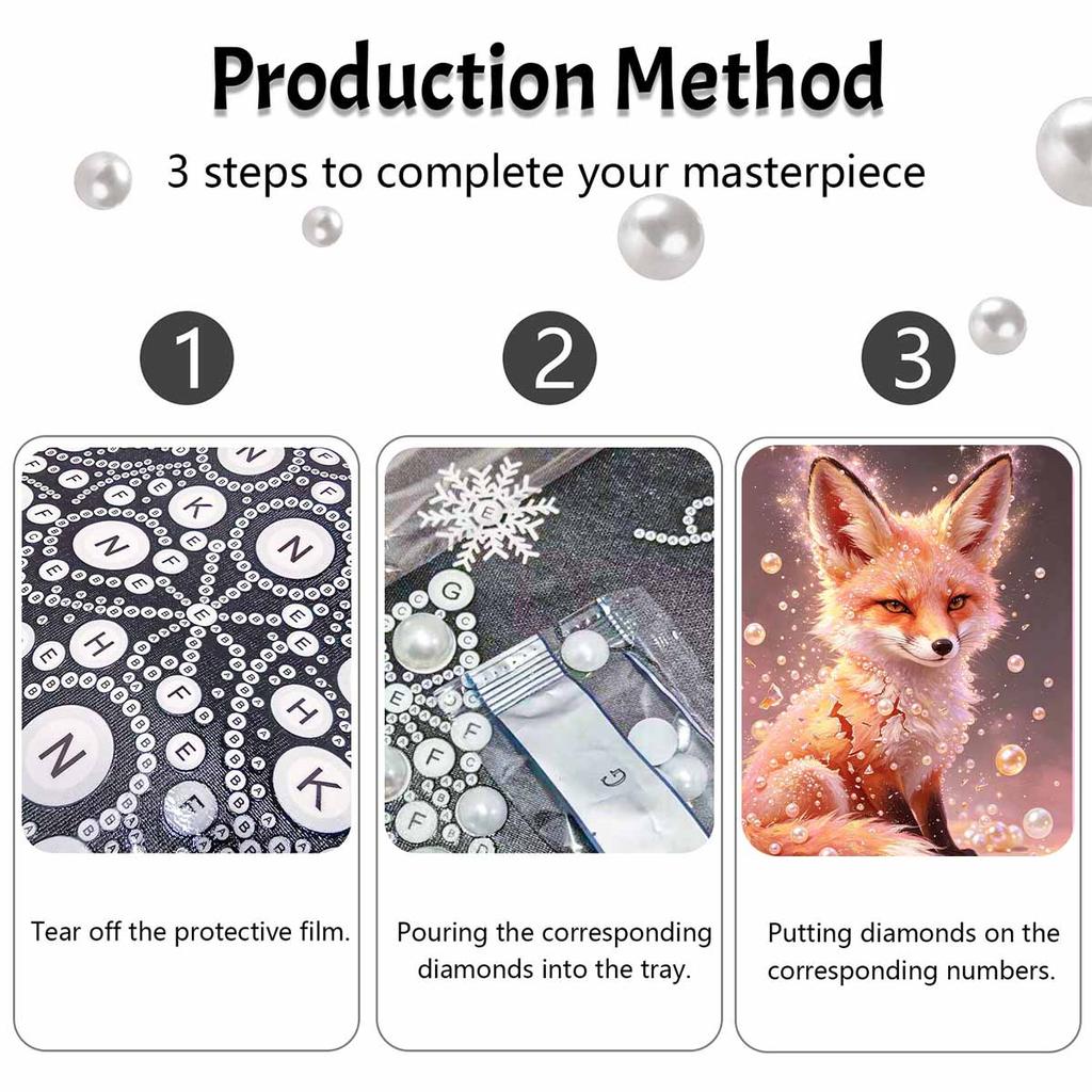Pearl Painting Kit DIY Fantasy Glowing Fox Home Decoration Painting