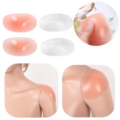 1 Pair Soft Silicone Shoulder Anti Slip Shoulder Pads Shoulder Enhancer Clothing Push-up Cushions Reusable Self-adhesive Unisex