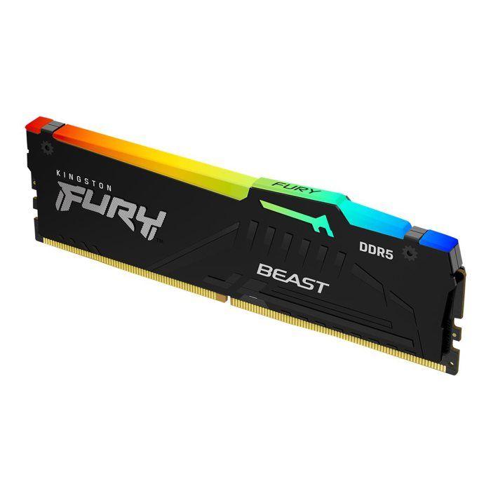 Kit Mémoire - Kingston - Kingston FURY Beast RGB - DDR5 - 64 Go: 2 X 32 Go - 6000 MHz / PC5-48000