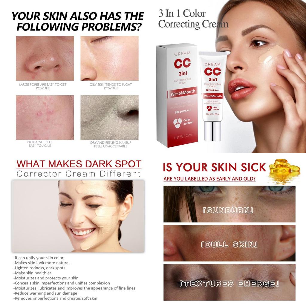 West Month Black Spot Repair Cream Hydrating Moisturizing Foundation For Flawless Skin