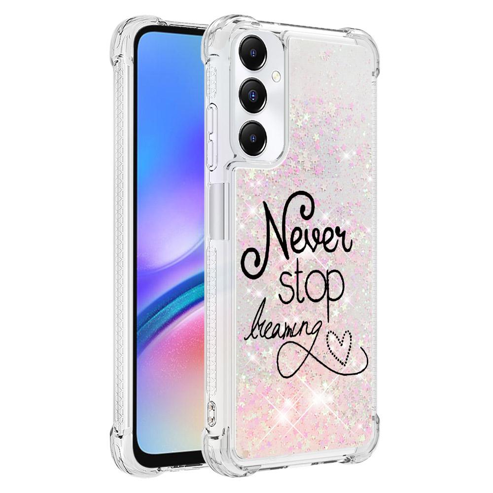 

For Samsung Galaxy A05s 4G TPU Case with Quicksand and Pattern Printed Never Stop Dreaming