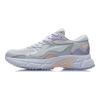 Li Ning Slip Resistant Abrasion Resistant Low Top Running Shoes Women's Gray Purple ARLR004-2