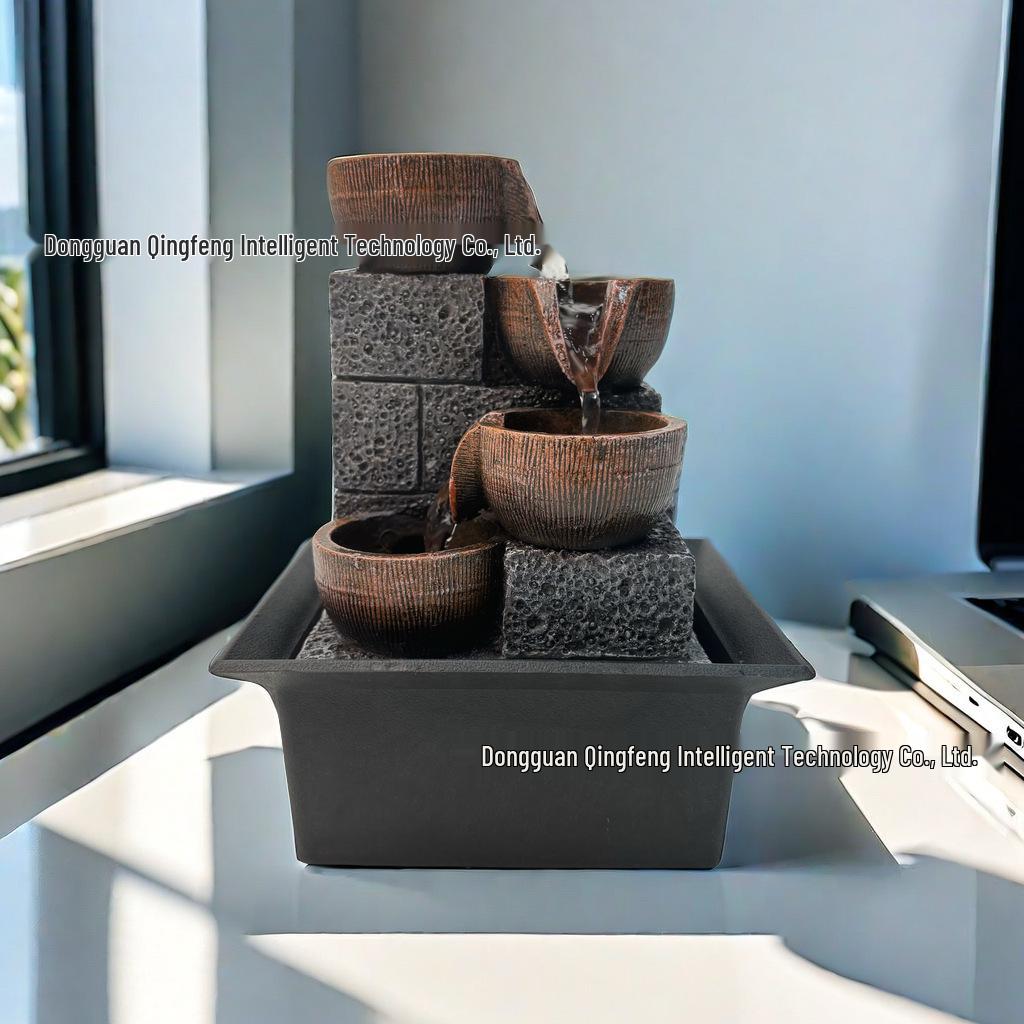 Desktop Small Fountain Water Ornament - Decorative Gift & Purification Handicraft