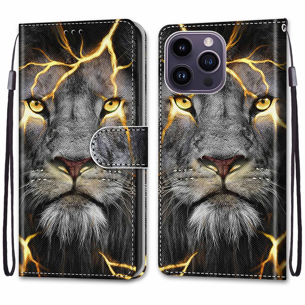 Luxury Painted Leather Case Wallet Book Style Protective Cover for iPhone 16 15 14 13 12 11 Pro MAX 16Pro 15Pro 14Pro 16Plus 15Plus 12mini SE4 (2025)