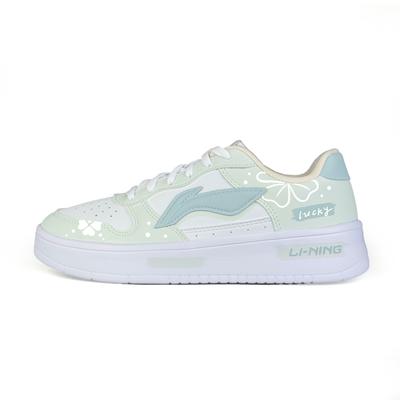 Li Ning Floating Boat Wear Resistant And Lightweight Low Top Skateboard Shoes Unisex Light Green AGCS420-6(Team1084-)