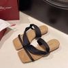 Niche design sense retro simple fashion versatile sandals women's summer 2025 new fashion Roman cool slippers