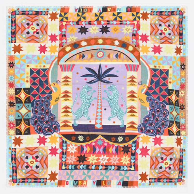 

BIMBA Y LOLA [25SS] BIMBA Y LOLA Lilac Leopard Geometric Shawl B255AII003PPF Purple_FREE