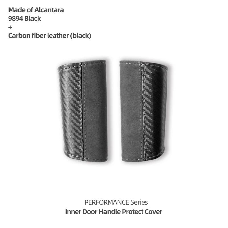 

Made of Alcantara Betterhumz For Tesla Model 3 S Model Y Juniper 2025- Door Handles Armrest Pull Cover Car Interior Accessories 9894 Carbon