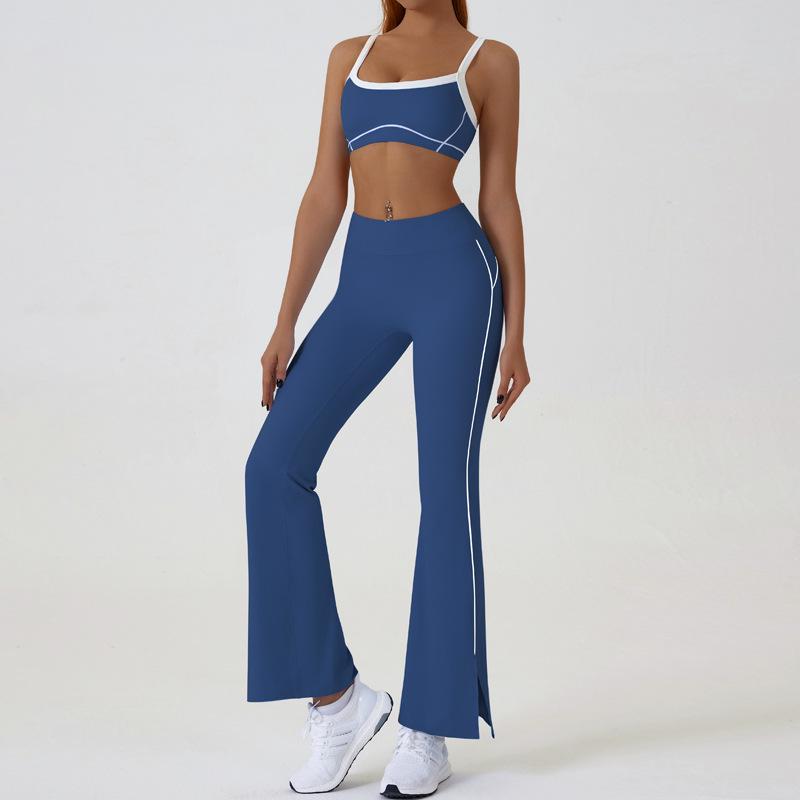 Women's Slim Fit Color Block Yoga Suit - Naked Feeling Outdoor Sportswear Set