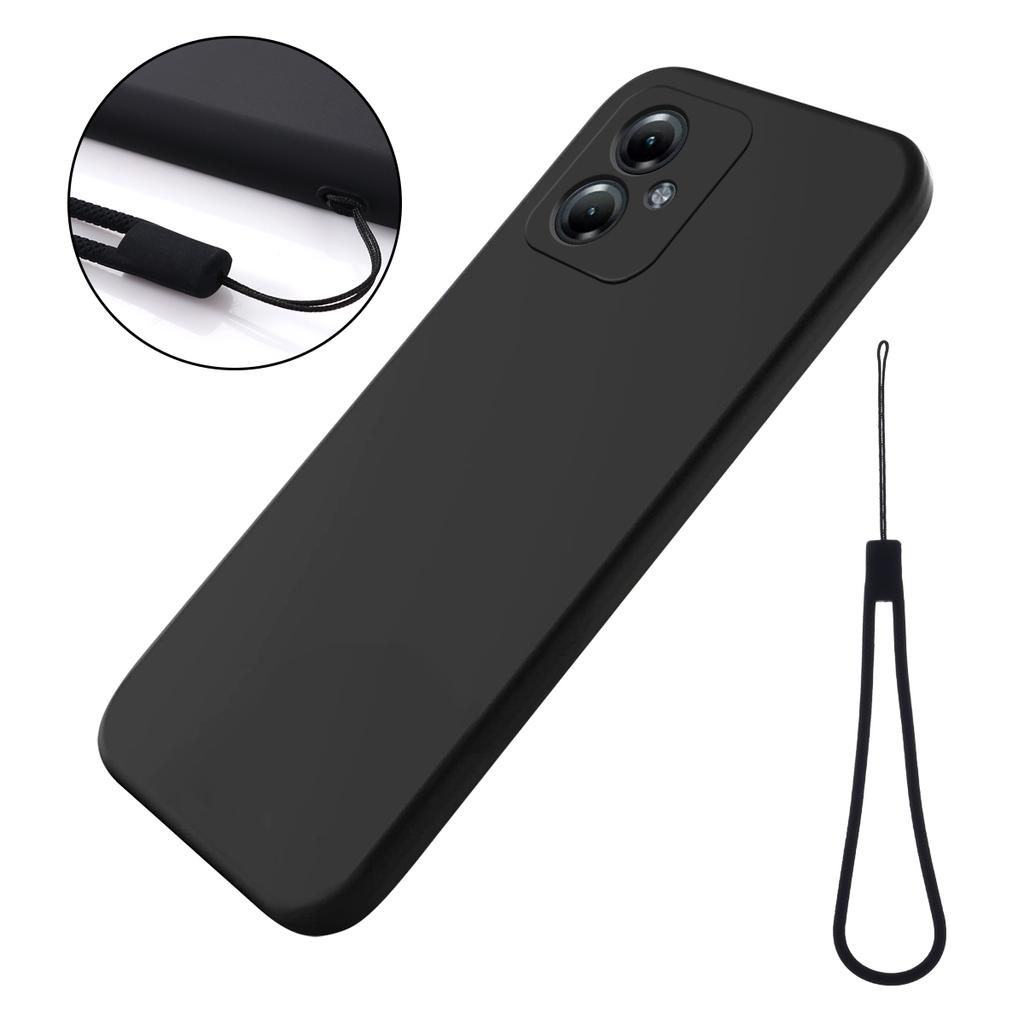 For Motorola Moto G54 5G Case Liquid Silicone Phone Shell Anti-Scratch Phone Cover with Strap