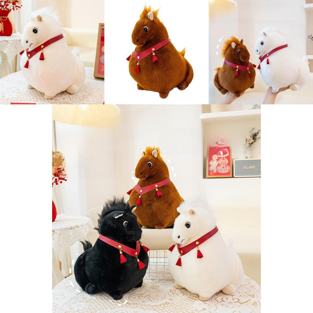Creative Plush Pony Stuffed Animal Toy With Pp Cotton Filling For Kids Bedroom Decor