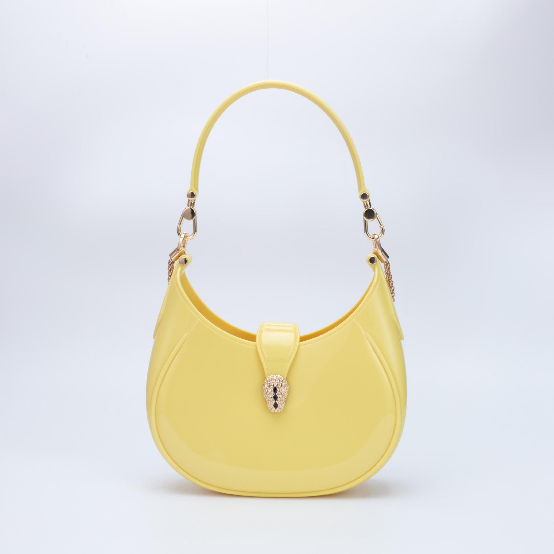 

Модные женские сумки из ПВХ-желе, сумки через плечо, трендовые сумки Jiaozi Bao, подмышечные сумки для отдыха, универсальная женская сумка через плечо New Moon Package