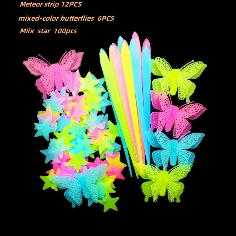 100/300 BUC Stele Luminoase în Întuneric Autocolante de Perete Fluorescente Adezive 3D Decorațiuni pentru Casă Cameră Copii Bebeluși Plafon