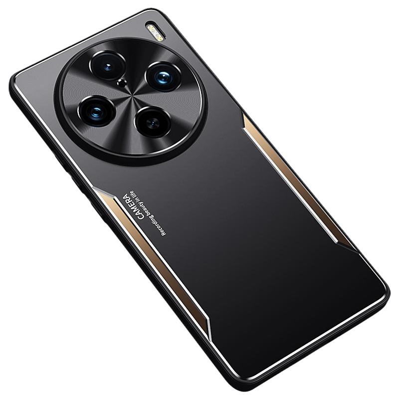 

For vivo X100 Pro 5G/X100s Pro 5G Phone Case Aluminum Alloy+TPU Shockproof Phone Cover Gold