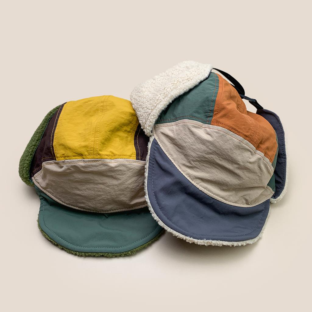 Retro Quick Drying Color Block Baseball Hats New Men Women Sunshade Polar Fleece-Lined Warm Outdoor Versatile Casual Bomber Caps