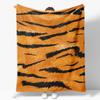 Fierce And Warm Tiger Stripes Flannel Blanket For Sofa Creative Tiger Skin Style Pattern Throw Blankets For Bed Perfect Gift