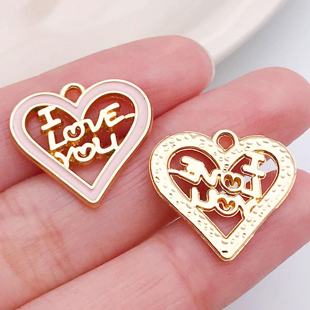 Red And Love Heart Peach Jewellery Accessories Diy Bracelet Keychain Necklace Pendant Alloy Oil Drop