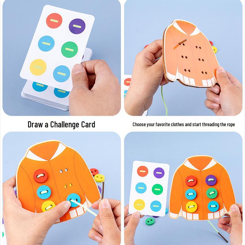 Cross-Border Children's Hand-Threading Button Game for Early Education and Pretend Play