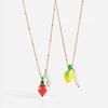 European and American fresh fruit freshwater pearl pendant plated with 18K gold stainless steel necklace light luxury niche accessories women