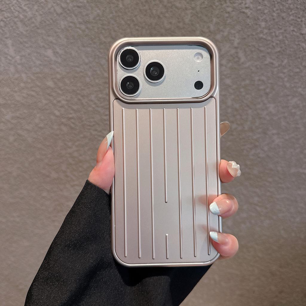 Aluminiumlegierung Handyhüllen für iPhone 18 17 16 15 14 Pro Max 3D Wellenstreifen Rückseite Luxus Business Gepäckabdeckung für Rimowa