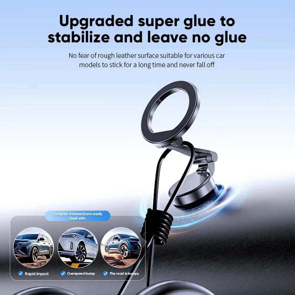 Magnetic Car Phone Holder 360 Degree Rotation Foldable Phone Mount Suction Cup Car Navigation Phone Holder