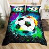 Jungen Teens Fußball Bettwäsche Set Fußballfeld Tor Bettbezug Sommer Team Sport Spiel Bettbezug Fantasy Blasen Steppdeckenbezug