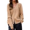 Women's 2025 Autumn/Winter V-Neck Cable Knit Cardigan Sweater Coat
