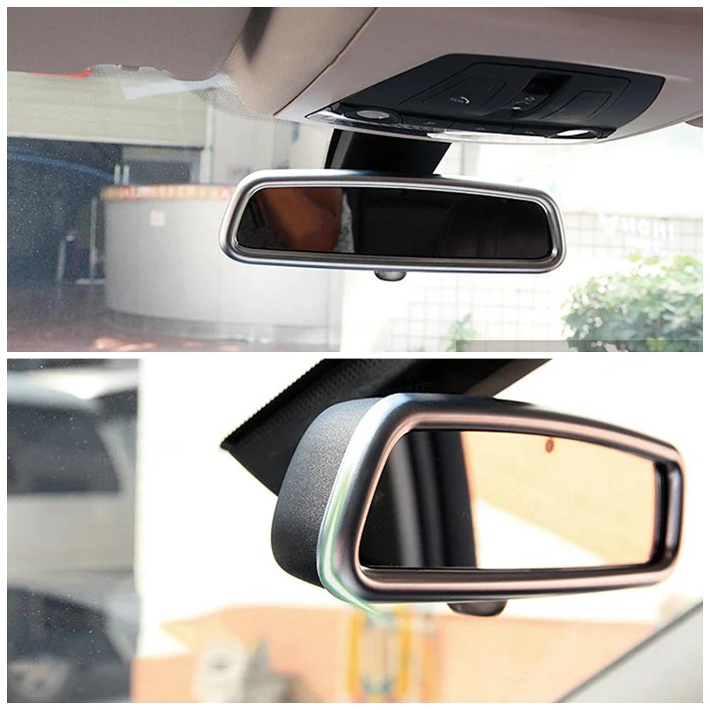 For Mercedes Benz C GLC GLE GLS M Class W205 X253 W166 Car Interior Mirror Frame Ring Cover Trim Matter Silver Decorate Sticker