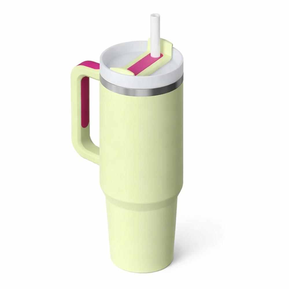 Insulated Tumbler with Handle and Straw Lid, 40oz Large Capacity Travel Mug, Stainless Steel Vacuum Cup for Cold Drinks
