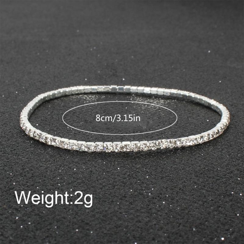 9 Pieces Multicolor Zirconia Elastic Bracelet Set Fashionable Stretch Rhinestones Handchain Jewelry for Women Girls