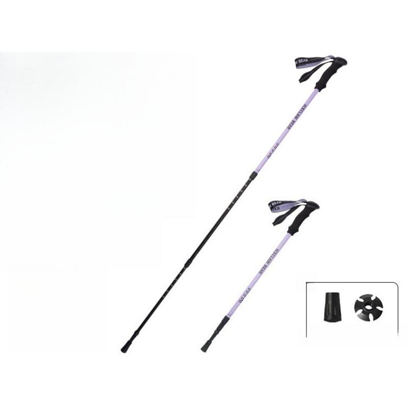 Outdoor Professional Hiking Poles with Ultra Light and Stretchable Design Lightweight Climbing and Hiking Folding Anti Slip Poles фиолетовый