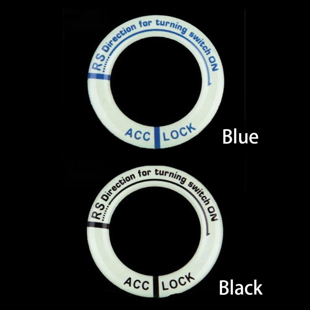 Optional Color Night Vision Light Luminous Ignition Switch Sticker Glow Key Ring Hole Cover for Car Accessories Interior
