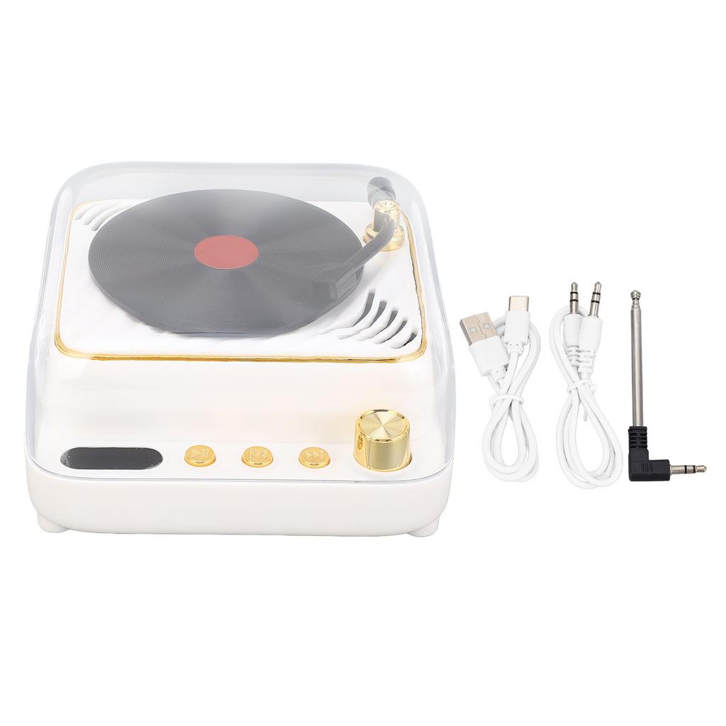 BT Speaker Retro Record Player Shaped Decorative Speaker for Bedroom Bedroom Gift 3.7V