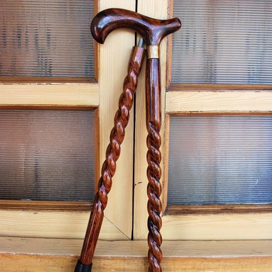 Wooden Handcrafted Hand Painted Walking Stick Cane Foldable 91.44 Cm