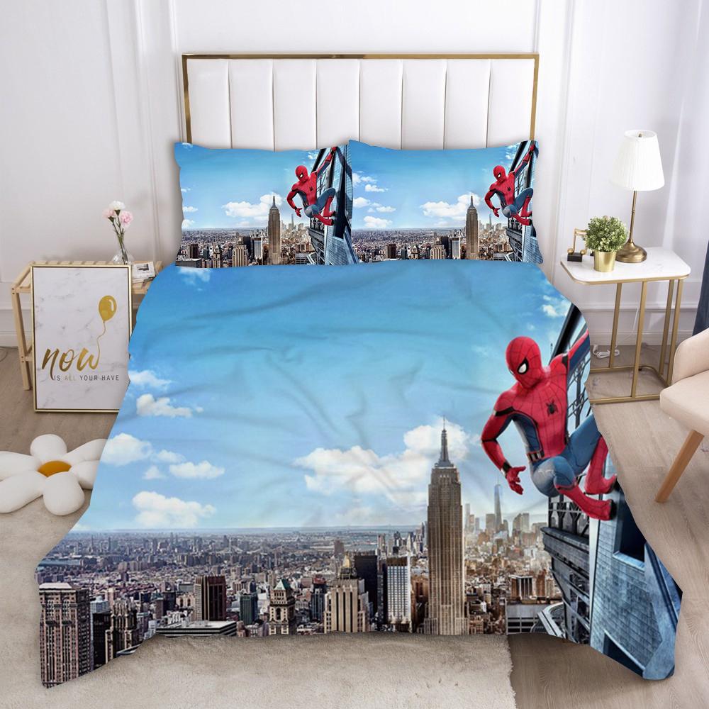 Marvel Comics Spider Man Anime Povlečení Přikrývka 1009 Polyester Vhodné Pro Děti I Dospělé 3dílná Sada