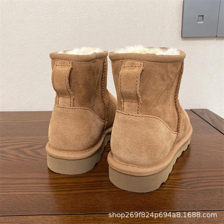 Henan Sangpo snow boots men's and women's winter classic fur integrated short tube couple's warm snow cotton shoes