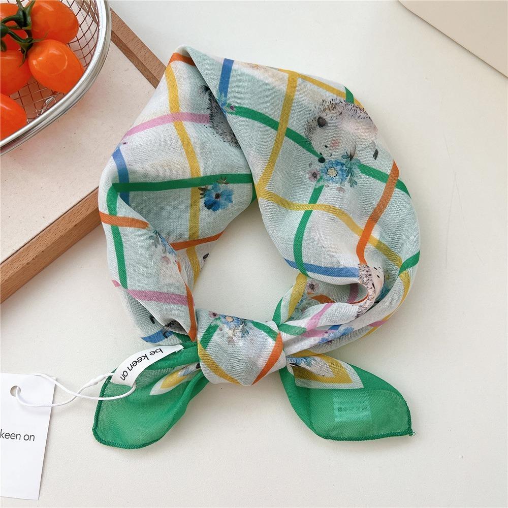 Flower Floral Print Scarves Kerchief Bandanas 55cm Headscarf Hair Ribbon Accessories  for Women