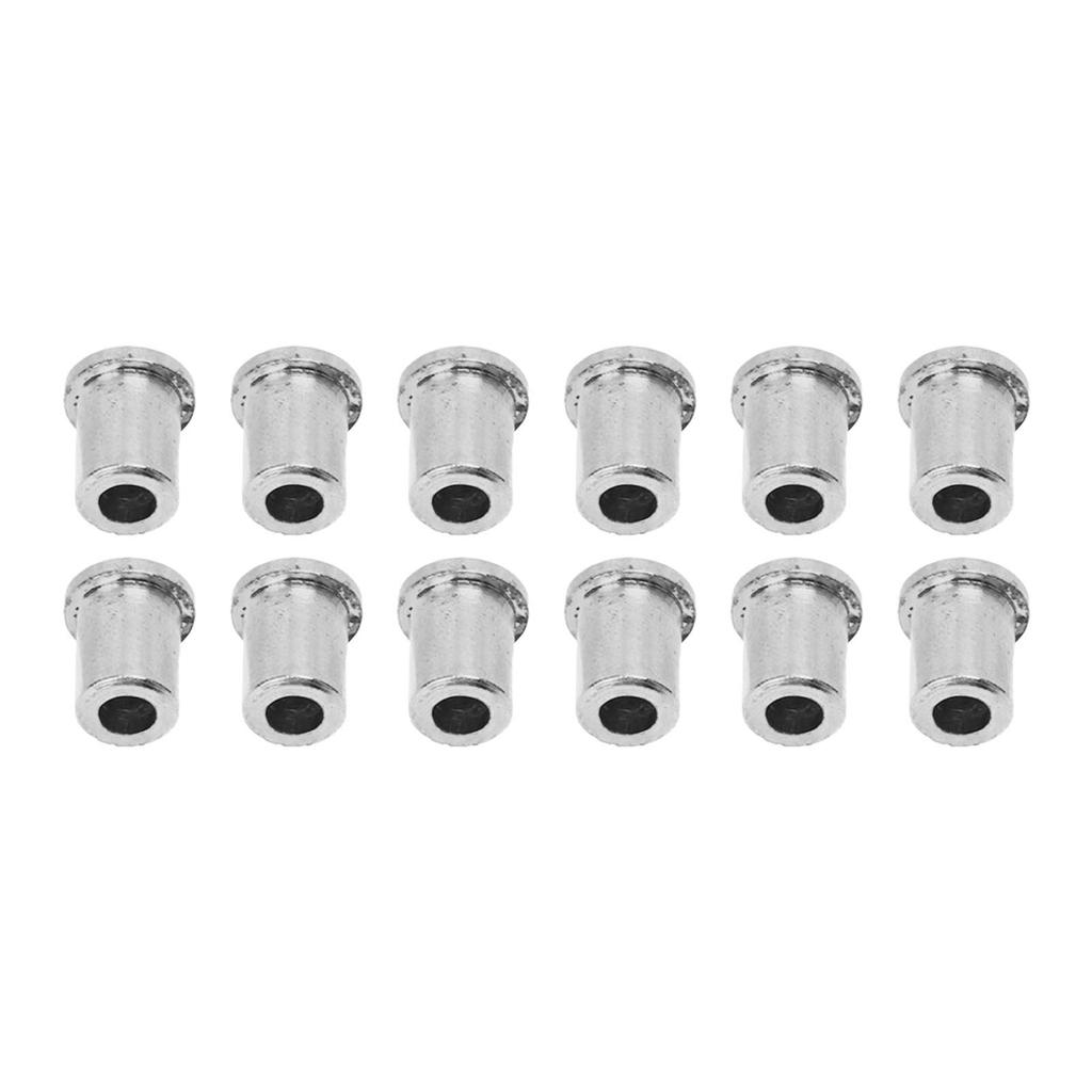 12PCS Guitar Through Body Ferrules Replacement Metal String Bushing for Electric Guitar