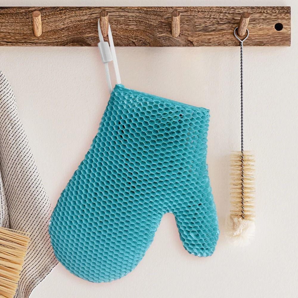New Honeycomb TPU Shower Gloves Quick Drying Scrubber Sponge Bath Gloves Loofah Solid Color Exfoliating Glove For Bathroom