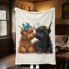 1pc Cattle Love Blanket for Sofa Bed Soft and Light Bedding Ideal for Picnics, All-Season Christmas Outdoor Decor Accessories-c0803020