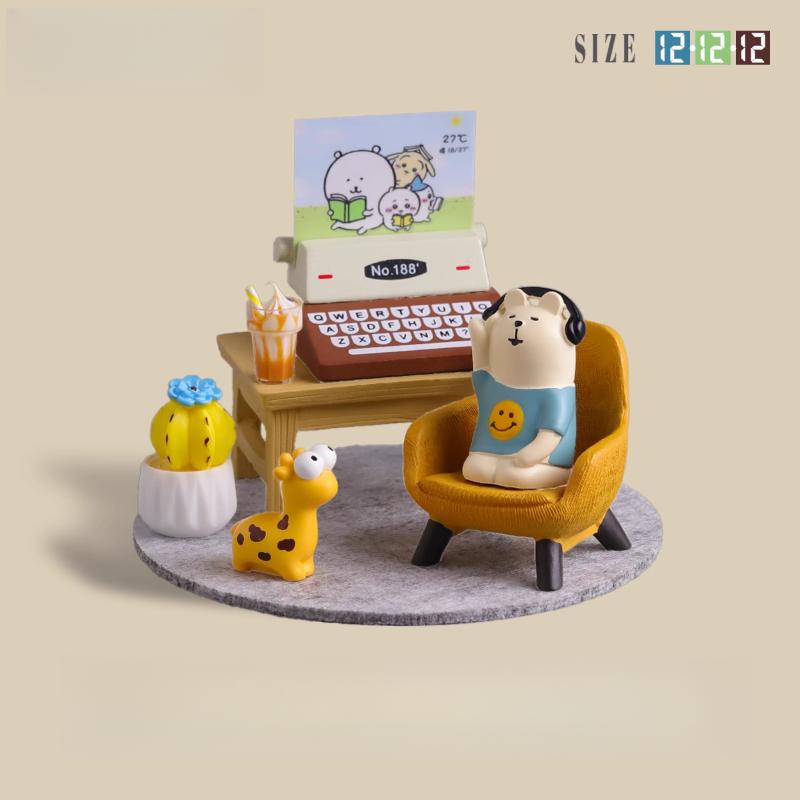 Cute Working Cat Resin Ornaments DIY Office Scene Creative Desktop Decoration Original Design Miniatures for Bookshelf Decor New