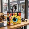 Fashion Cracked Pattern Tote Bag Casual Large Capacity Portable Daily Handbag for Outdoor Shopping Travel