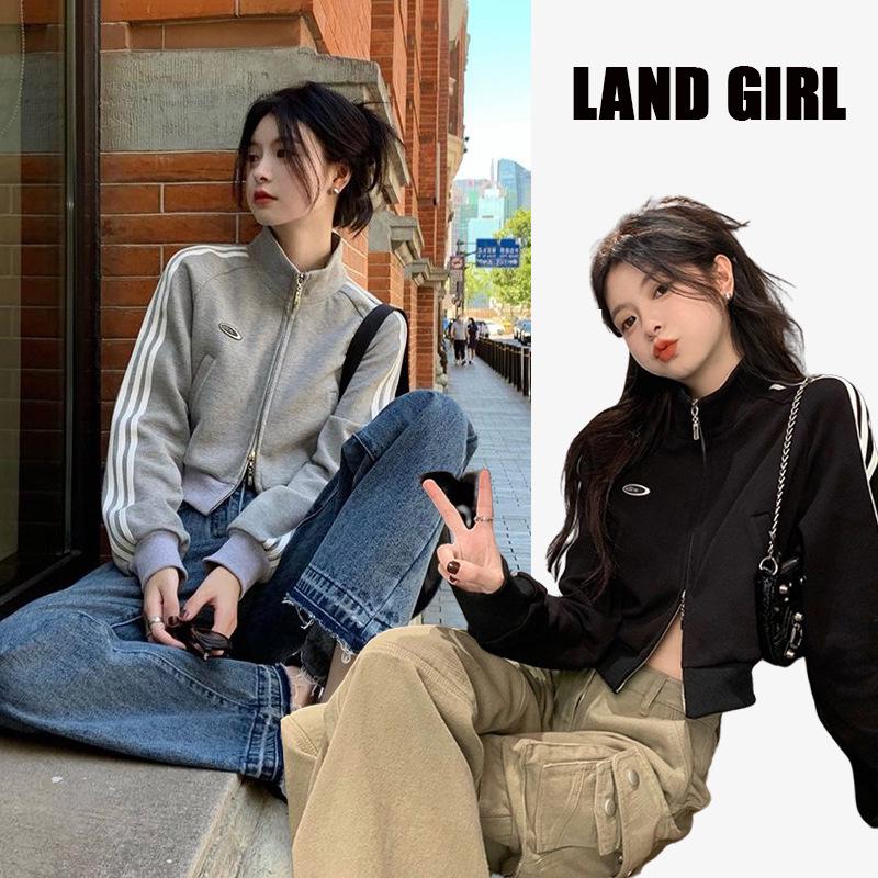 Dámská petrolejová mikina na zip - Americký styl, Tenká, Dlouhý rukáv, Sportovní kardigan na jaro/podzim