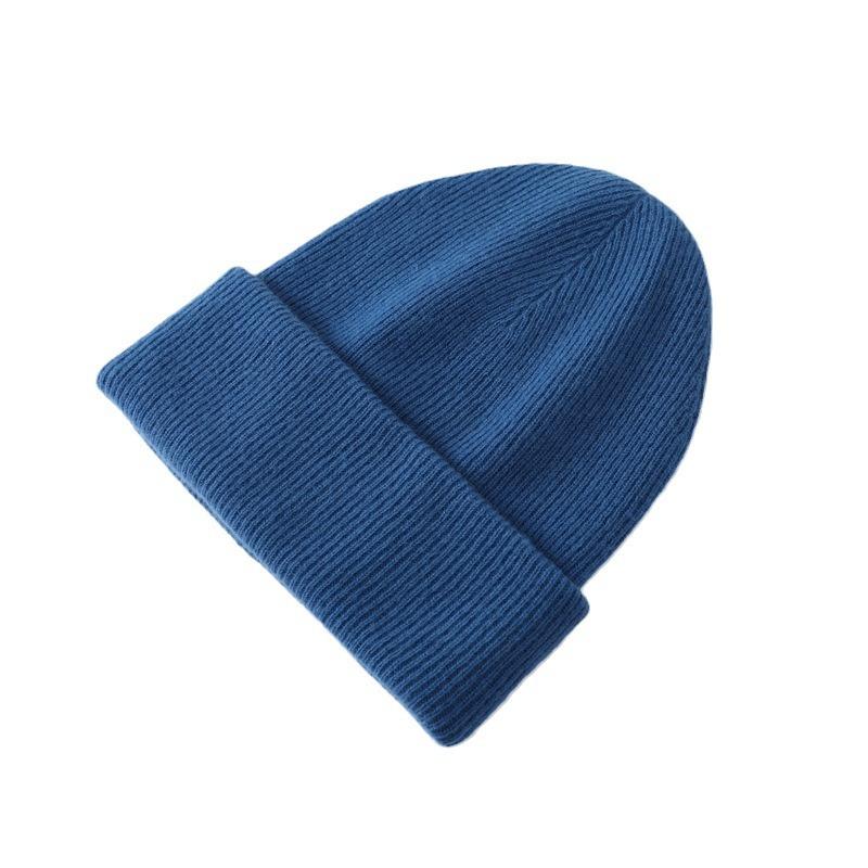 % Merino pure wool warm knitted hat men's and women's wool hat fashion cycling hat ear hat