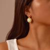 Persönlichkeits-Runde Imitationsperlen-Hängeohrringe für Damen, 18K Goldbeschichtete Edelstahl-Ohrringe, Geometrischer Vintage-Schmuck