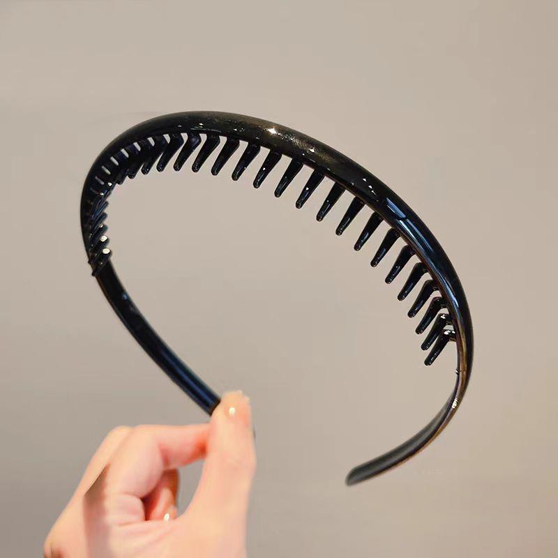 Simples reunindo faixa de cabelo feminino outono e inverno veludo pressionado shampoo bandana dentado anti deslizamento grampos de cabelo headwear